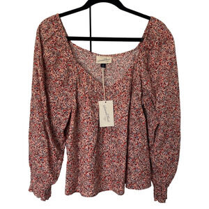 Universal Thread Women's Pink Floral Long Sleeve Pintuck Blouse - XS - NWT